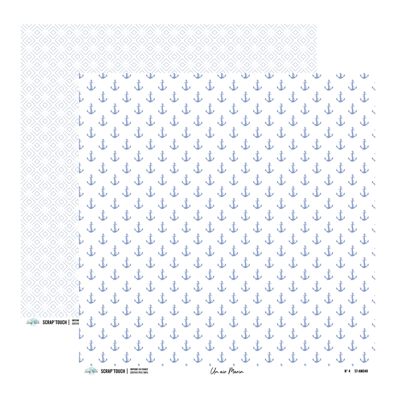 Papier double 30x30 'Scrap' Touch - Un Air Marin' 5 - La Fourmi creative